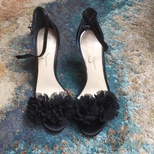 Black Satin Jessica Simpson Heels